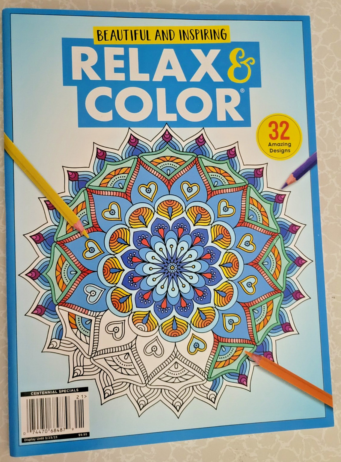 RELAX & COLOR ADULT COLORING BOOK - 2023 CENTENNIAL - 32 Amazing Designs