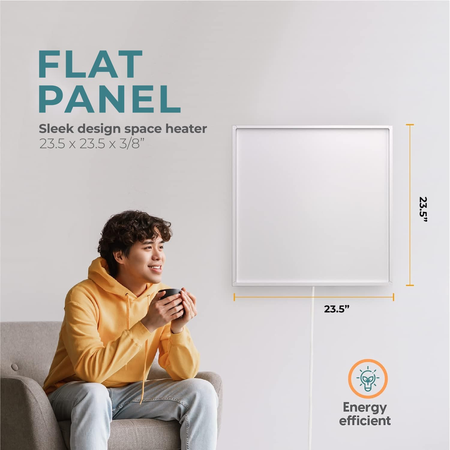 EconoHome 400W Infrared Wall Heater with Plugin Stat Radiant Wall Heaters Silent