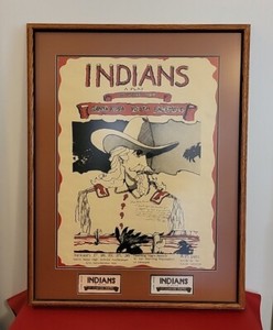 VTG 1985 Indians By Arthur Kopit Poster Ticket Stubs Framed Matted Buffalo Bill