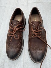 Clarks Mens Batcombe Wing Dark Tan Leather Brogues size UK7