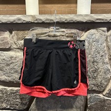 Justice Girl  s Soccer Shorts Over Spandex Activewear Athletic Fitness Black 12