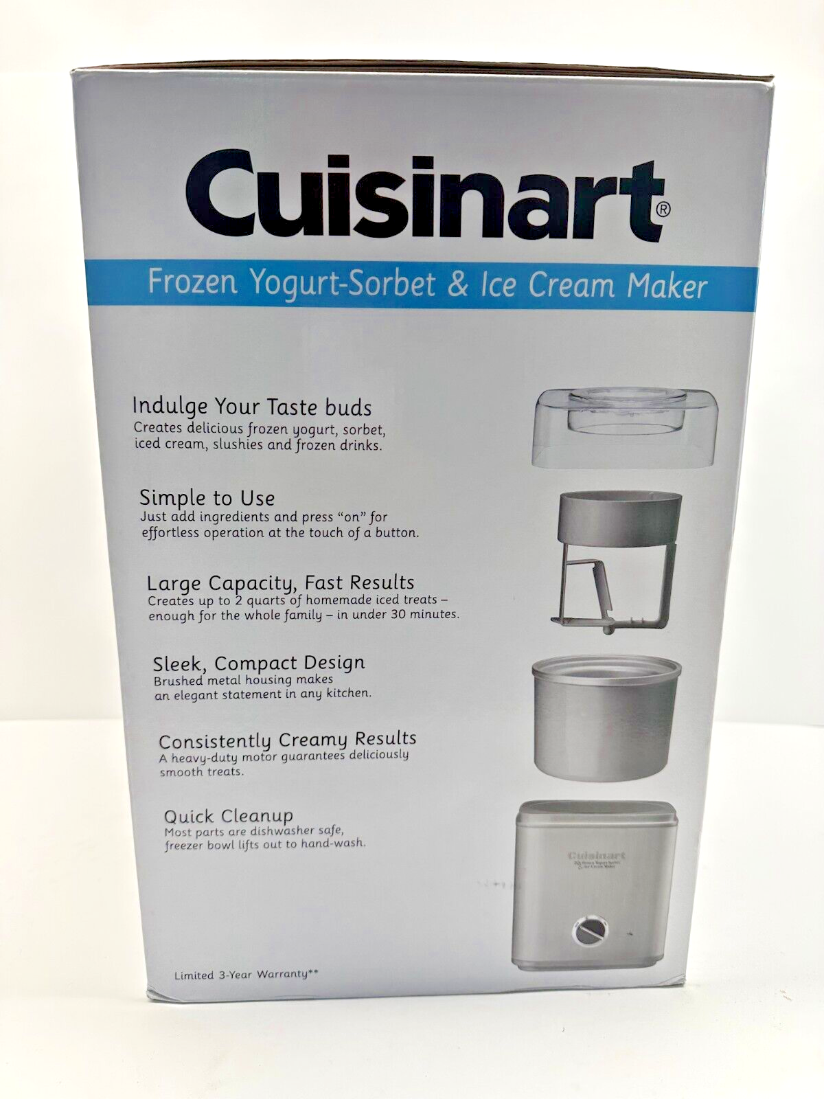 Cuisinart Ice Cream/Yogurt Makers Pure Indulgence 2 Quart Frozen YogurtSorbet🔥 86279168009 eBay