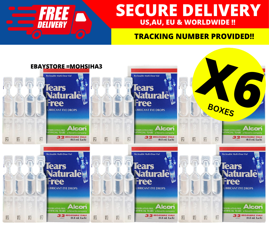 Tears Naturale Alcon Free Lubricant Eye Drops 32 Vials x 6 | eBay