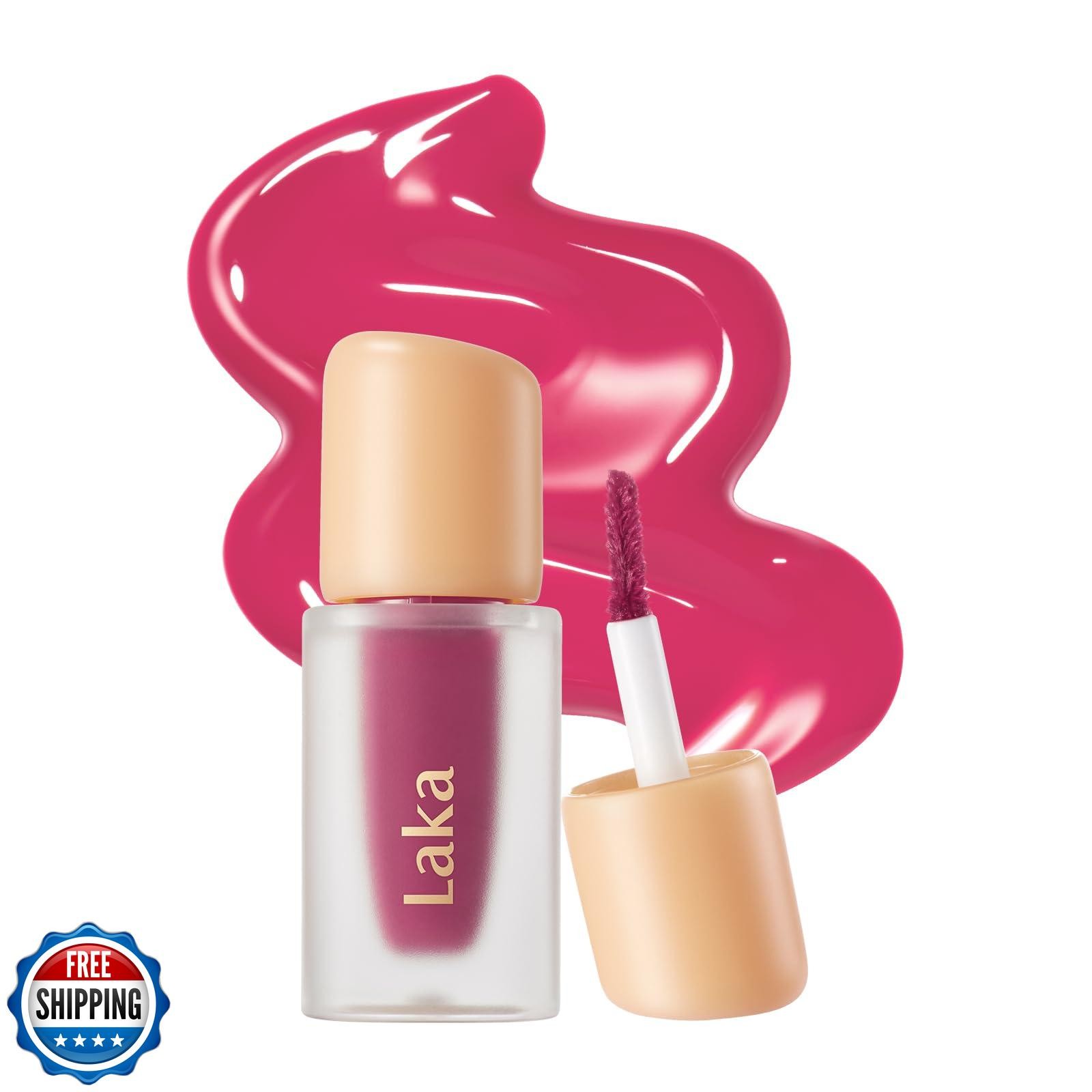 Laka Fruity Glam Lip Tint Mini, Glowing Lip Stain with Wide Color Spectrum, H