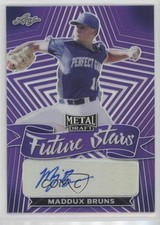 2021 Leaf Metal Draft Future Stars Purple Rainbow 5/25 Maddux Bruns Auto n1u