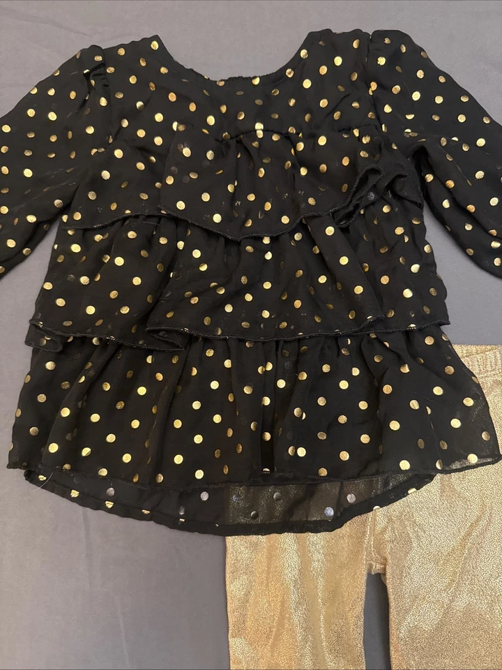 Roupa Healthtex Baby preta/dourada duas peças 6-9 meses - Imagem 3 de 4