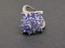 9ct WHITE GOLD tanzanite ring. NOT scrap Hallmarked no reserve Amazing