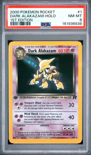 Dark Alakazam (1st Edition) graded PSA 8 for sale on eBay