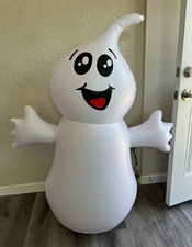 White Inflatable Ghost 4.5FT Halloween Yard Decor Plastic/Vinyl Decoration