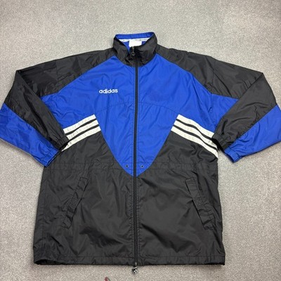 Adidas Jacket Adult X Large Black Trefoil Track Full Zip Outdoor 90s Logo Men*
