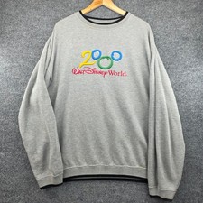 Vintage Walt Disney World 2000 Millennium Sweatshirt Gray Mens XL Embroidered