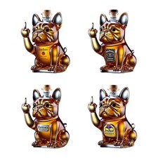 3D Middle Finger French Bulldog Whiskey Decanter Unique Middle Glass Bottle