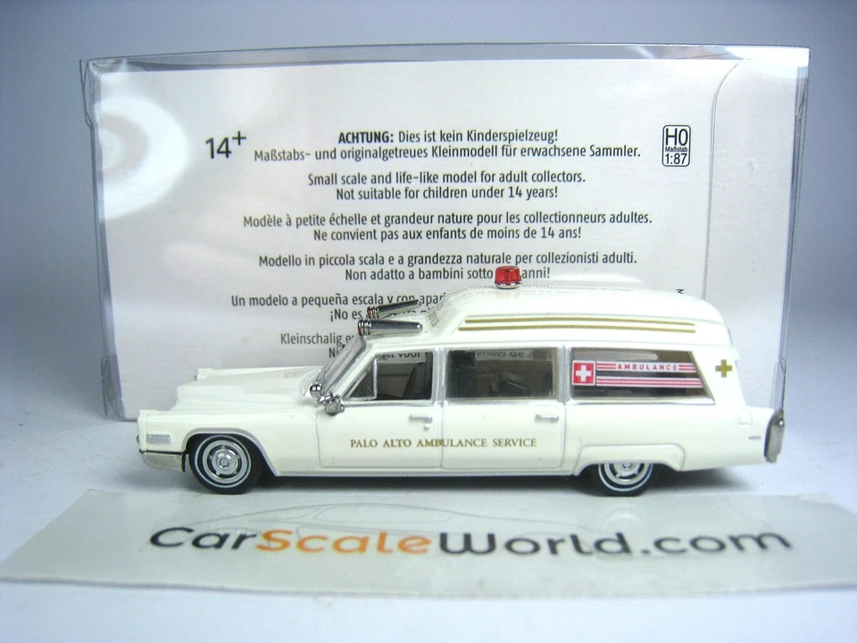 CADILLAC MILLER METEOR AMBULANCE PALO ALTO 1966 1/87 BREKINA - Imagen 2 de 3