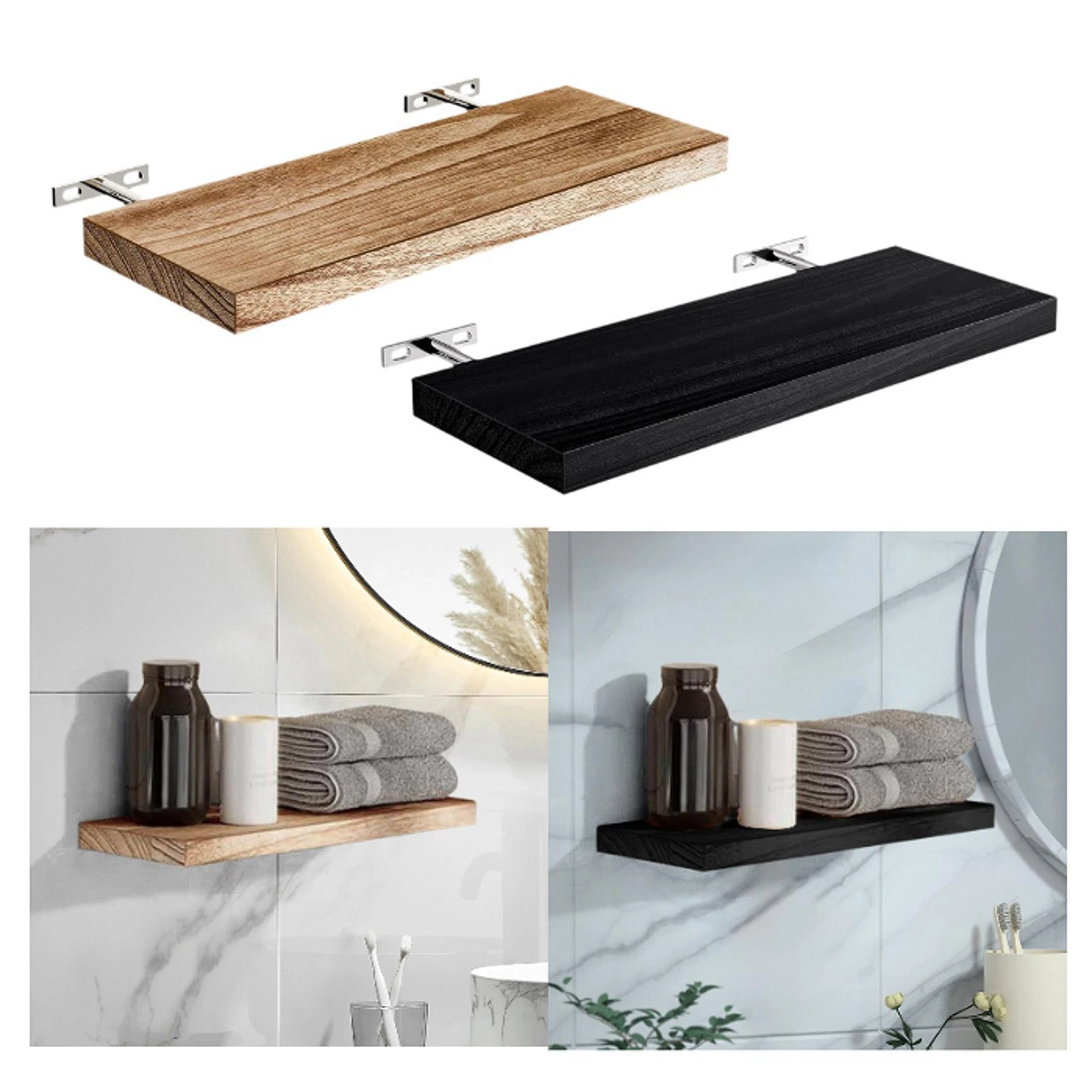 Wall Floating Shelve Wooden Multifunctional Collectibles Showcase Cosmetics