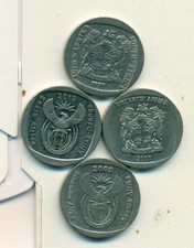 4 DIFFERENT 2 RAND COINS from SOUTH AFRICA - 1989, 2000, 2003 & 2019 (4 TYPES)
