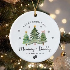 Personalized Baby Announcement Ornament 2025, See You In 2026, Pregnancy Chri...