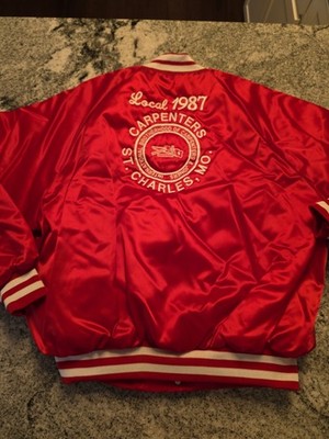 New Vtg Red Jacket Local 1987 Carpenters Union Brotherhood St. Charles  Xl N25
