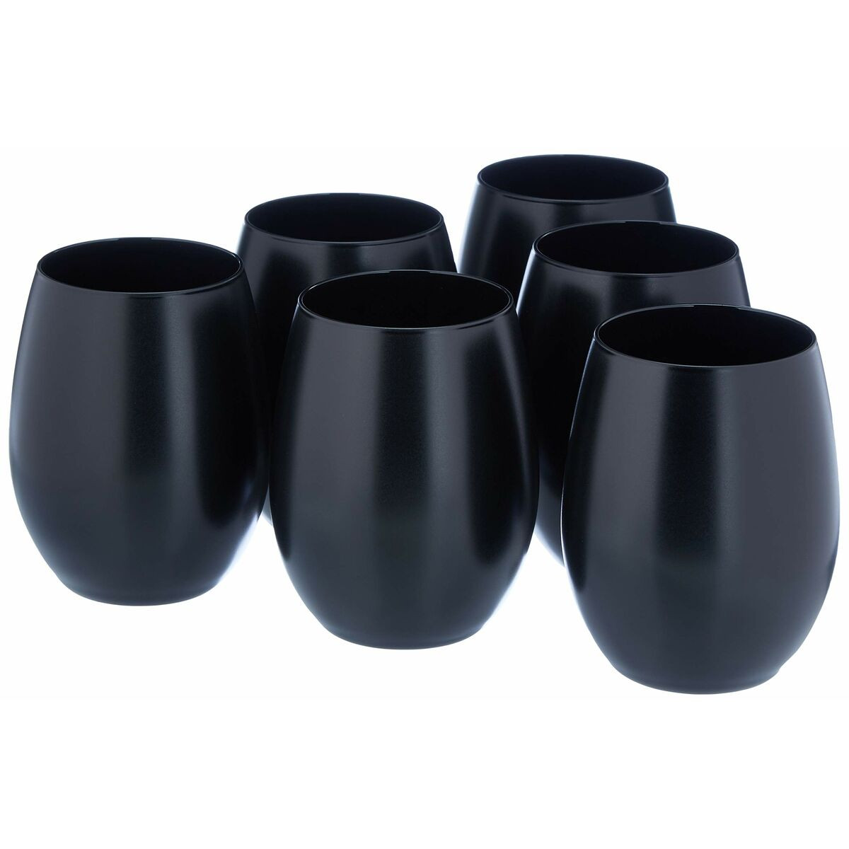 Set di Bicchieri Chef&Sommelier PRIMARY BLACK Nero Vetro 360 ml 6 Pezzi
