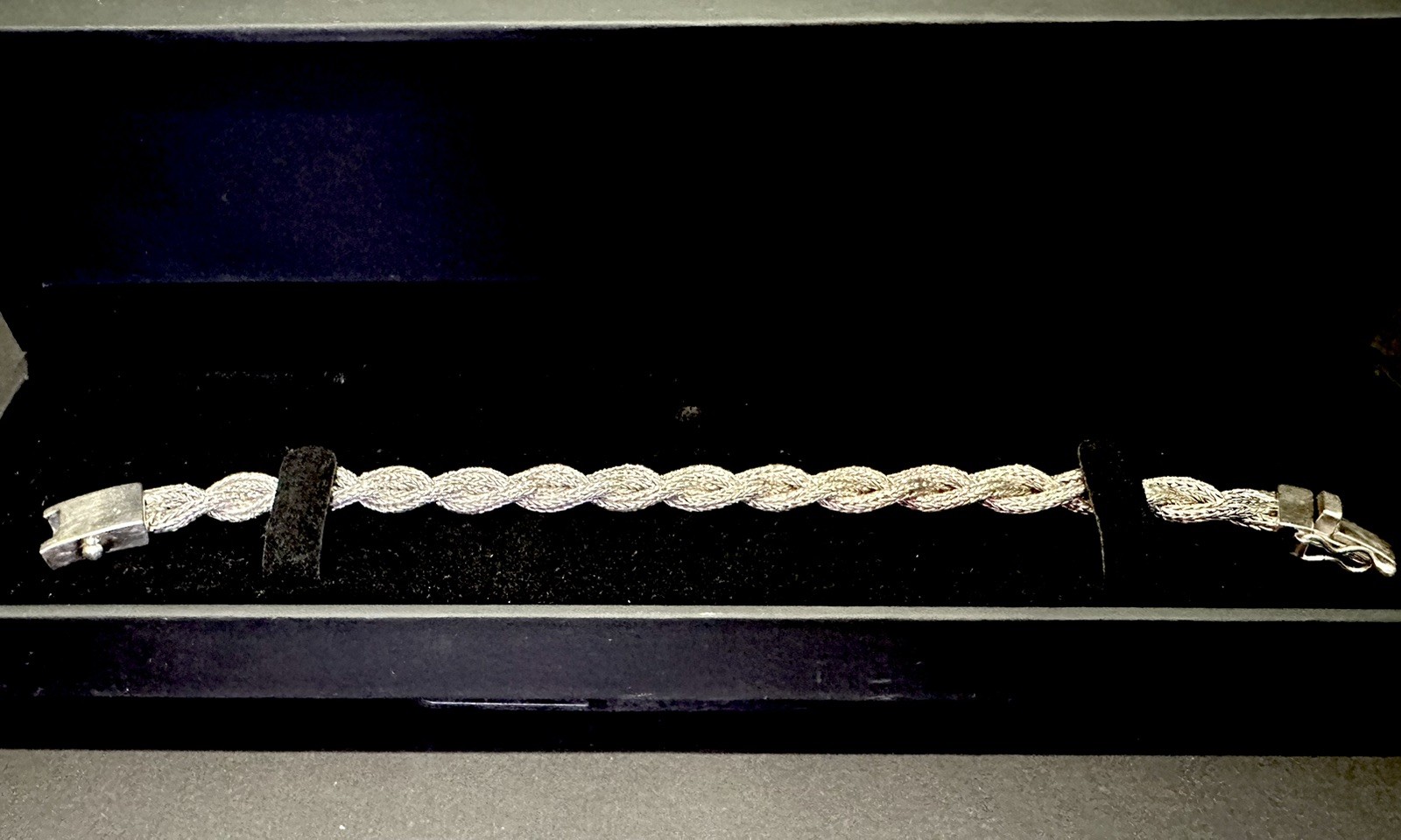 SOLID 925 Sterling Silver 10mm BRAIDED WHEAT LINK… - image 1