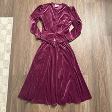 Vintage Norma Kamali Magenta Two-Piece Blue Skirt Set  Small