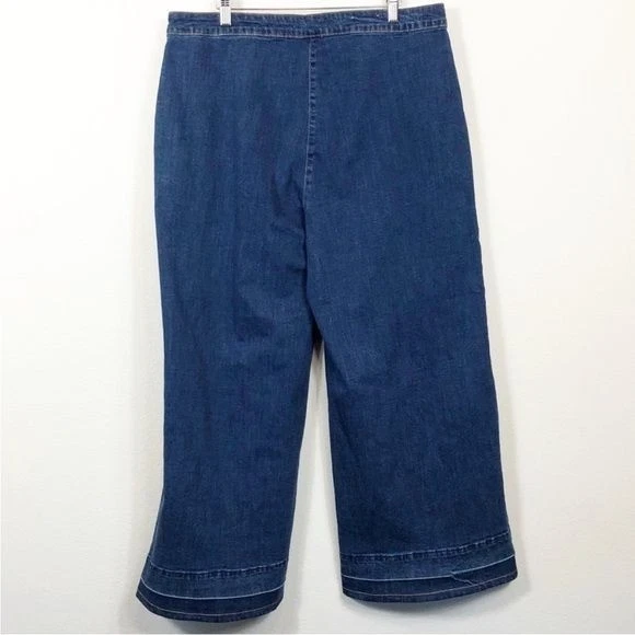 Pantalón Gibson Latimer City cintura alta lavado oscuro frente plano talla 14 Foto 3 de 4