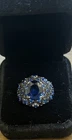 Vintage Style Blue Spinel Cluster Ring – Sterling Silver 925