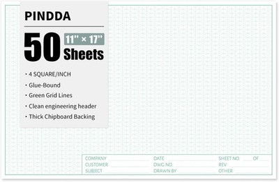 Isometric Graph Paper, 11''X17'' Dot Grid Paper, 0.25'' Grid, 50 Sheets Landscape,