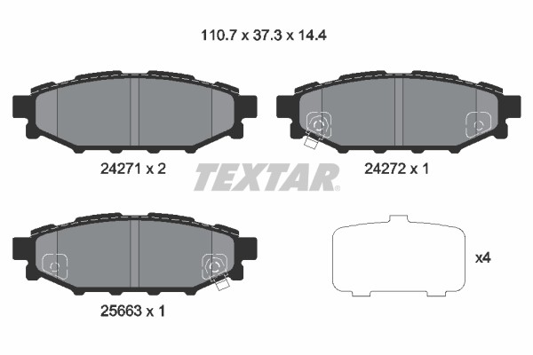 Bremsbelagsatz FÜR Subaru Forester (Sj ), Subaru Outback (Br) - Textar 2427101-image