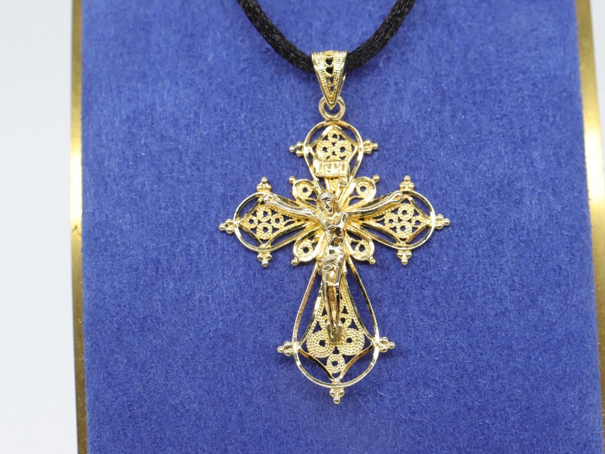 18k Gold Filigree Gold Cross 18k Yellow Gold Filigree Byzantine