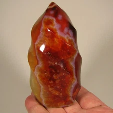 4.1" CARNELIAN AGATE Flame Polished Gemstone Standup - Madagascar