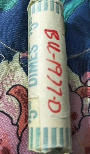 1977-D ROOSEVELT DIME UNCIRCULATED BANK ROLL( 50 pc.)