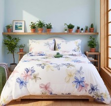 Duvet Cover Queen Size,100 Washable Cotton Duvet Cover Queen Size 90 x 90 ...