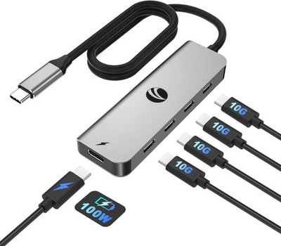 VCOM 10Gbps USB C Hub, USB C Splitter mit 4 Typ C Datenports, 100W USB C Hub P
