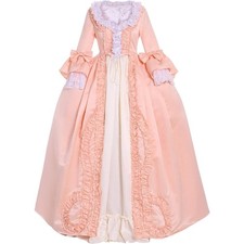 Women's Queen Marie Antoinette Rococo Ball Gown Victorian Dress Costume Pink