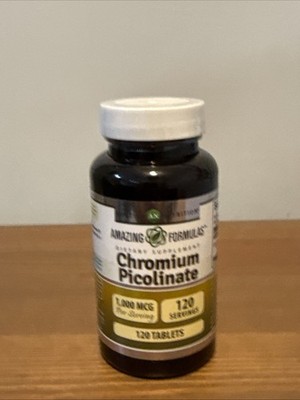 Amazing Formulas Chromium Picolinate - 1000mcg - 120  Tablets - Exp 8/2027
