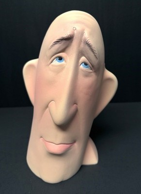 Signed DEBBIE FECHER GRAMSTAD Handmade Studio Art Pottery Old Sal Head Vase  98