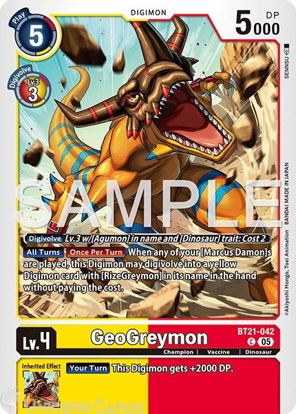 BT21-042 GeoGreymon : Common Foil : AD01: Advanced Booster Digimon Generation