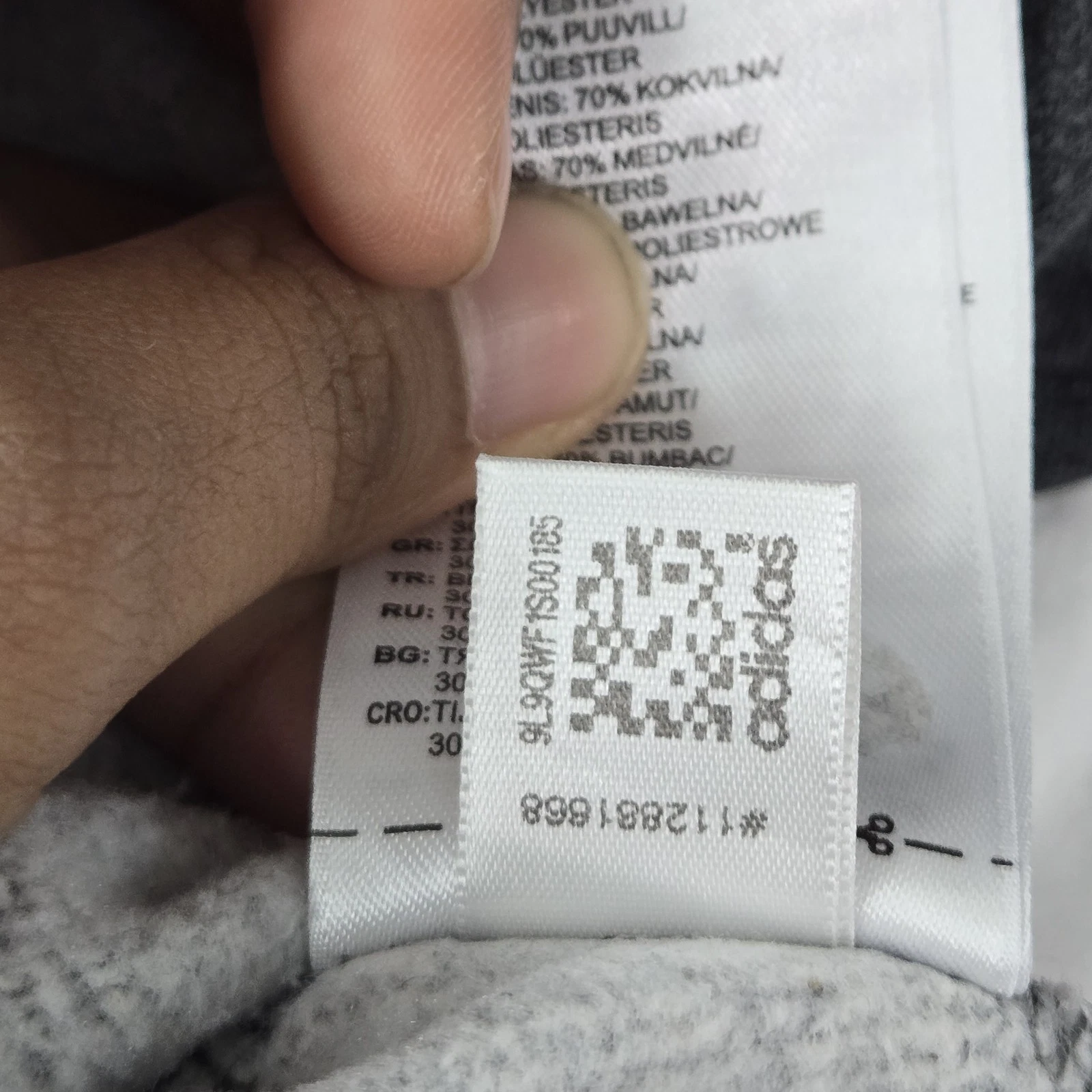 Adidas Men Jacket L Gray Fleece Activewear Zipper Logo Long Sleeve READ - product detail image 9