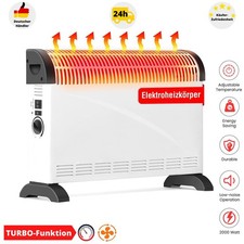 Elektroheizung Konvektor mit Turbo Gebläse Heizlüfter 3 Stufig 2000W Heizkörper