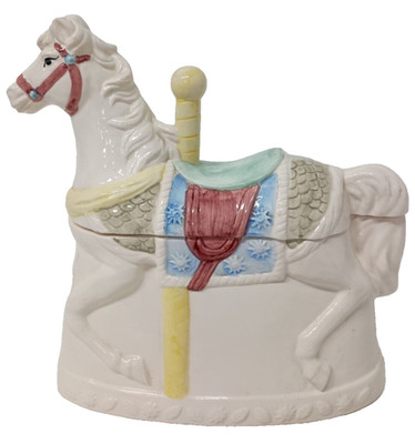 Vintage Heritage Mint Carousel Horse Carnival Ride Cookie Jar Ceramic Figural