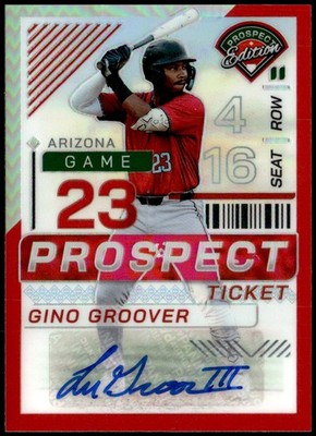 2024 Panini Prospect Edition #46 Gino Groover Signatures Red Holo #/199 Auto G2
