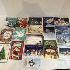 Lot of 18 Unique Christmas Greeting Cards with Envelopes Vtg Variety Card Shop