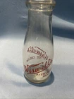 Vintage Antique 1 Pint Glass Milk Bottle Wiswell’s Pasteurized Milk & Ice Cream