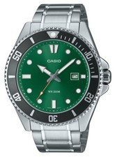 Casio Standard Green Dial Quartz Sports 200M Analog Men's Watch MDV-107D-3A2V