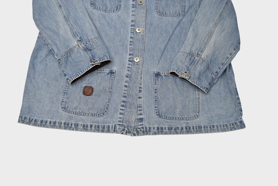 Chore Coat Womens 2XL Denim Jacket Barn Corduroy Collar Jamaica Bay Jean - Image 2 of 4