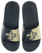 FOCO NFL Men's New Orleans Saints Cropped Big Logo Raised Slides