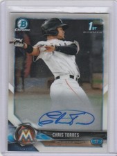 2018 Bowman Chrome CHRIS TORRES #BCPA-CT Auto 1st Rookie - FREE SHIPPING