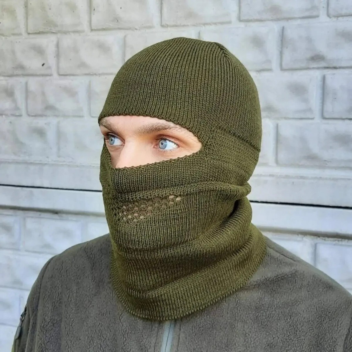 Olive Balaclava Hat, Hat from Ukraine💙💛
