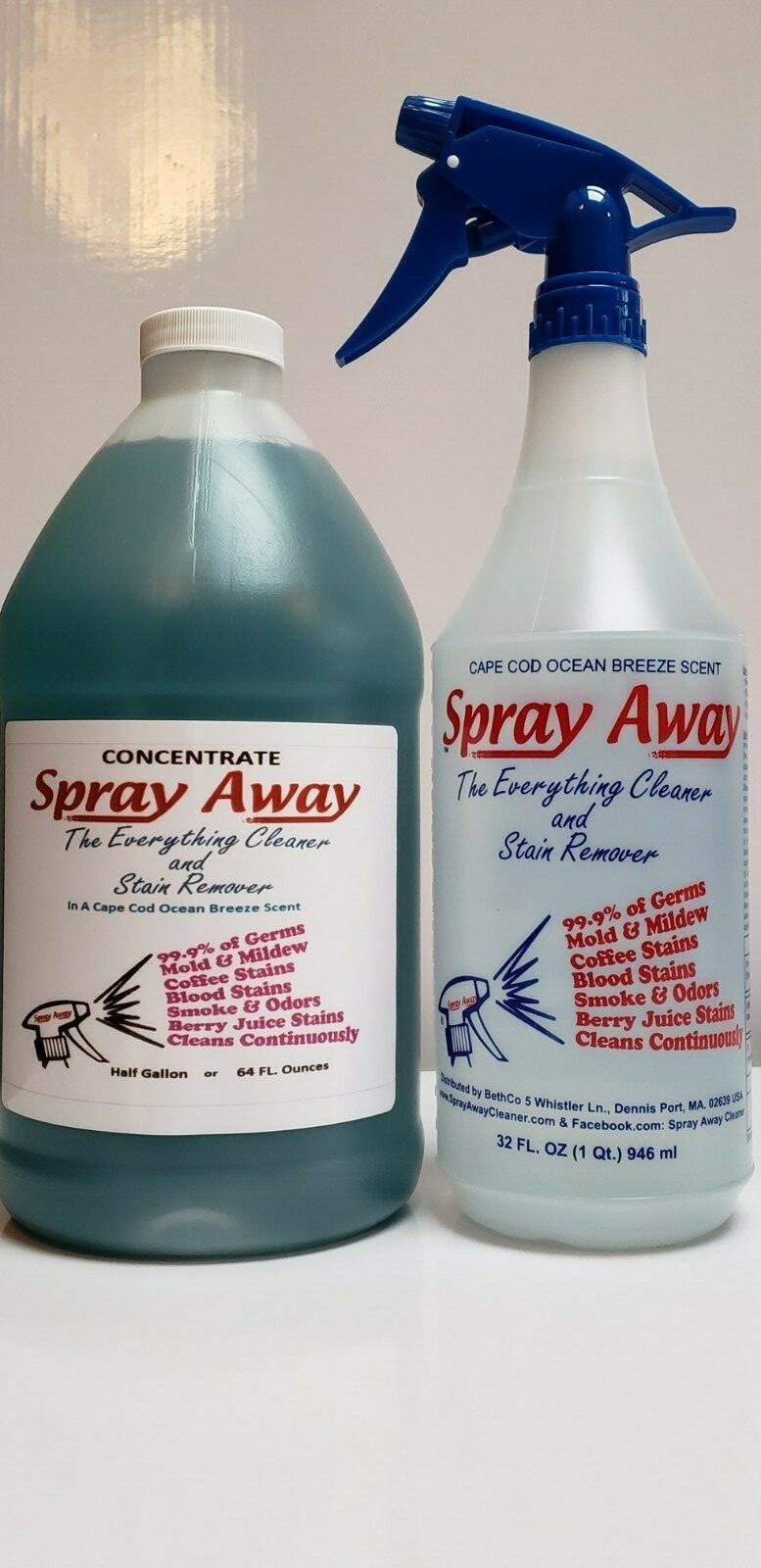 Spray Away Cleaner & Stain Remover Concentrate 64oz Jug Cape Ocean