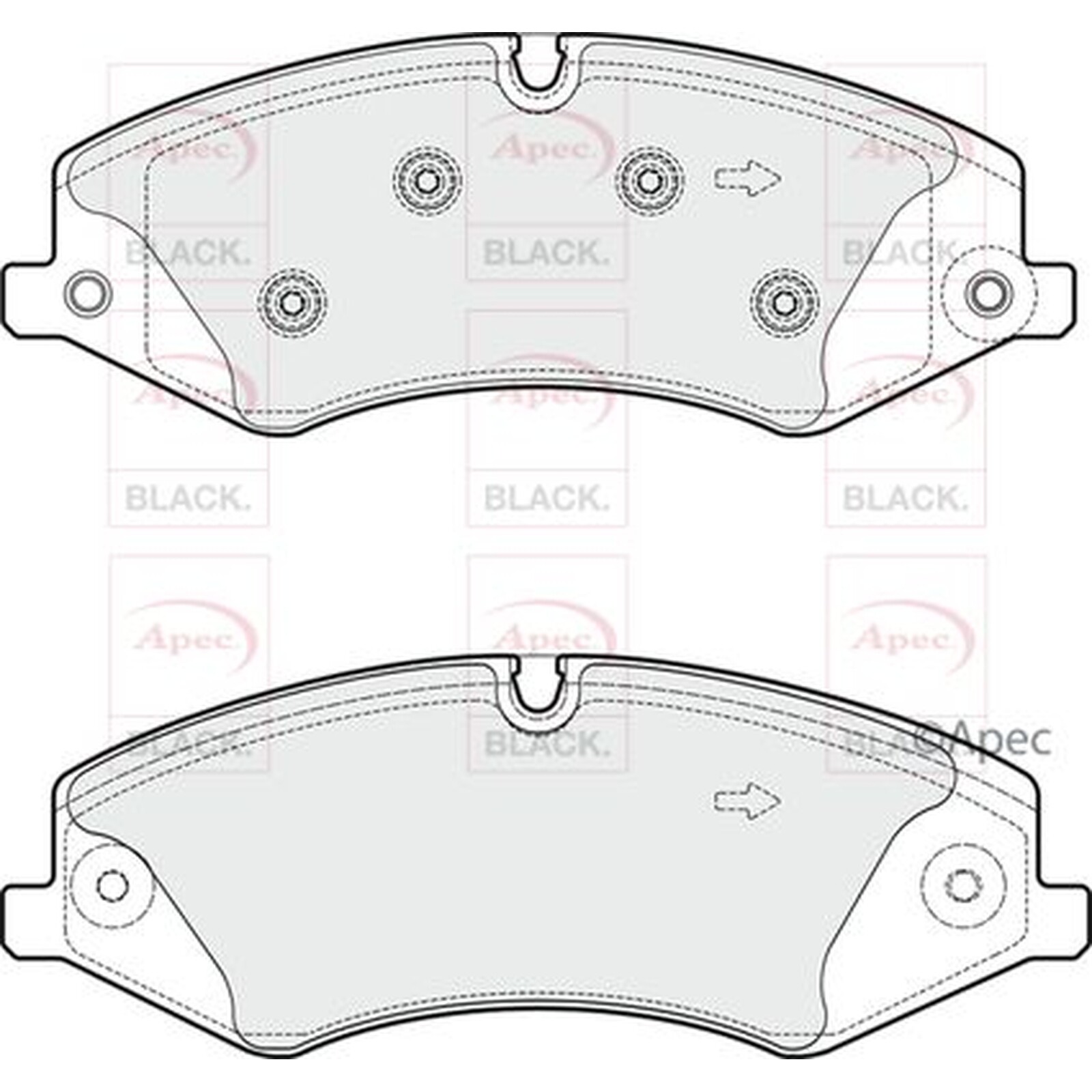 Apec Black Brake Pads Front PAD1836B - Improved longevity and performance